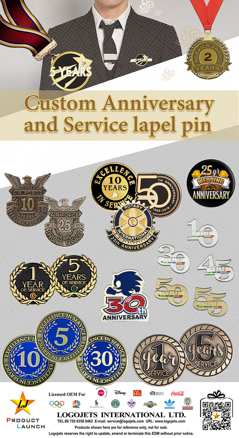 Custom Anniversary and Service lapel pin